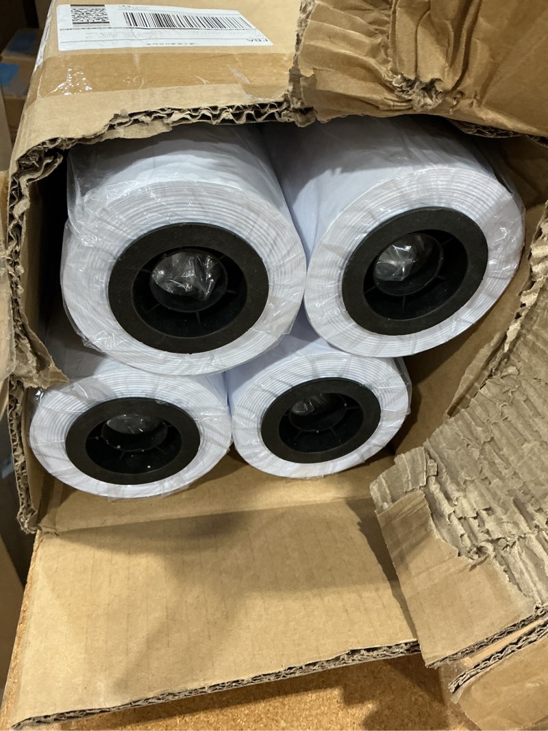 Condition photo showing Good Condition for voisen wide format paper,4 rolls plotter paper 24 in x 150 ft, cad bond rolls,20lb,bond paper on 2" core for cad printing on wide format ink jet printers 20lb | 4 rolls 24 in x 150 ft | 2" core