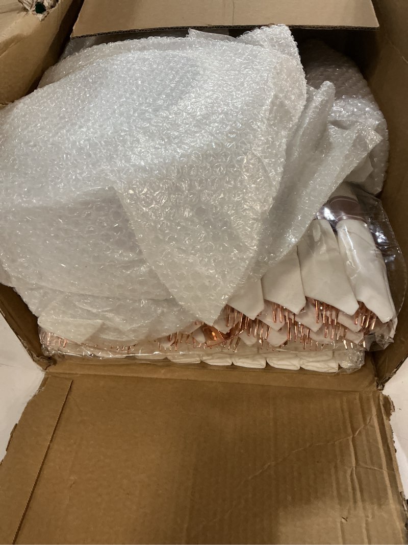Condition photo showing New/Like New for BESTVIP 700PCS Rose Gold Plastic Dinnerware Set, Disposable Party Plates for 100 Guests, Include: 200 Plastic Plates, 100 Pre Rolled Napkins with Rose Gold Silverware, 100 Cups for Christmas 100 Guests Rose Gold