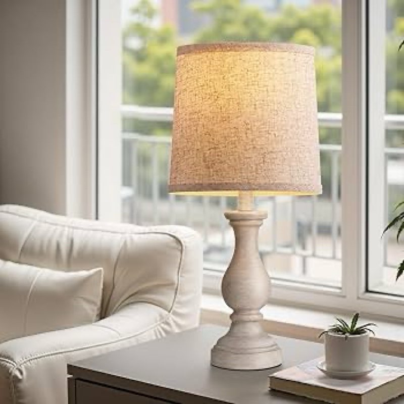 seealle farmhouse table lamps - 22\" rustic lamp for bedroom living room, boho bedside lamps for nigh