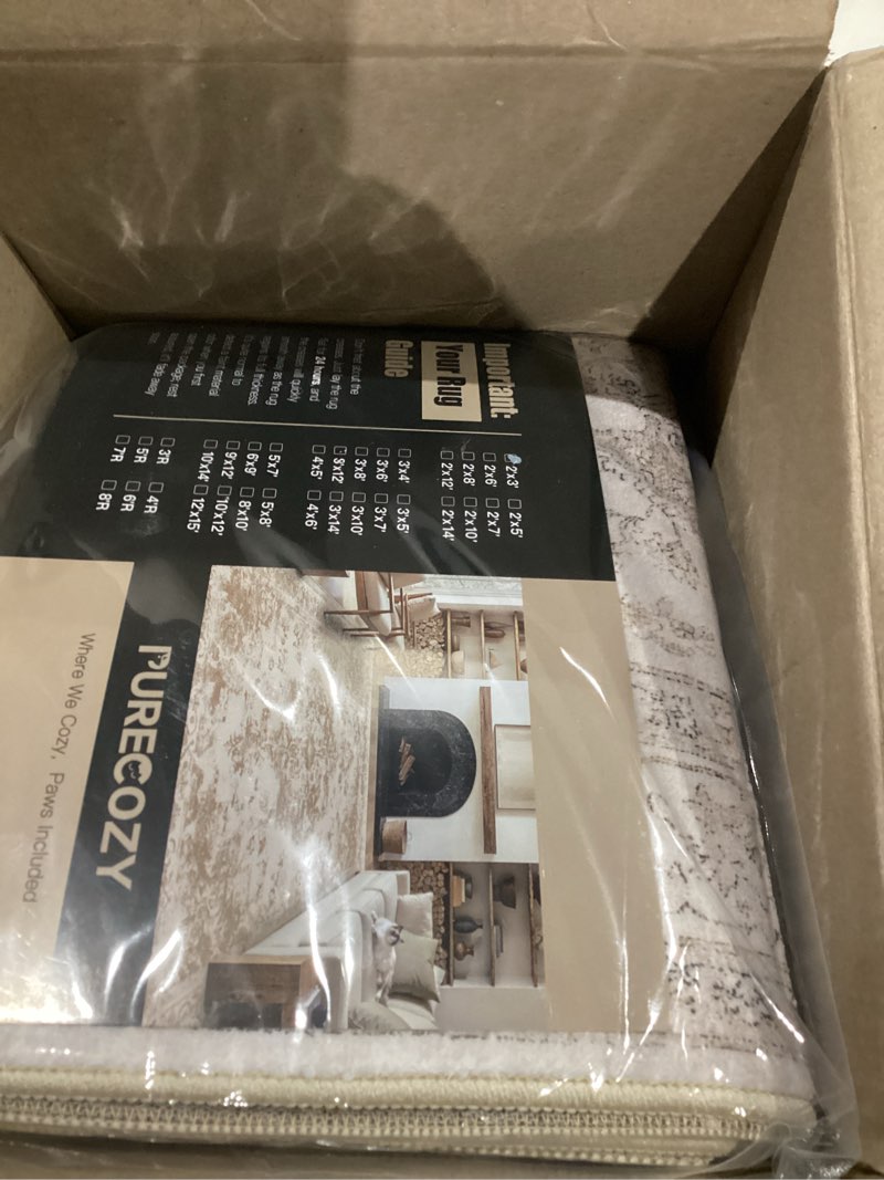 Condition photo showing New/Like New for Beige Area Rug 2x3 Washable Vintage Small Carpet for Entryway Kitchen Soft Retro Low Pile Thin Door Mat Non Slip Oriental Medallion Throw Rug for Bathroom Office Bedroom Dining Room 2' x 3' (Rectangular) Beige