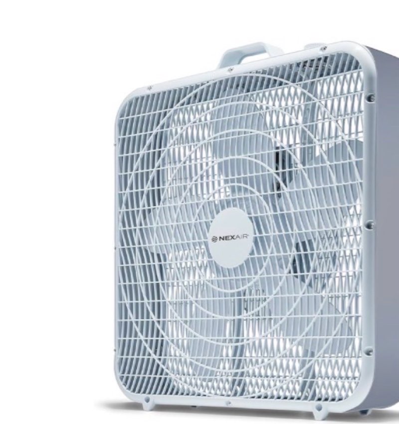 20" Floor Box Fan 3 Speed, Box fan 20 inch with powerful 5 Blades Quiet operation, Lightweight Stable on floor box fan for bedroom with Child Safety Grill, Quality Material, Room/Office Cooling