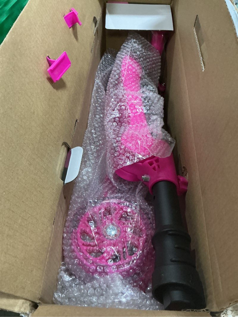 Condition photo showing Good Condition for hurtle 3-wheeled scooter for kids - wheel led lights, adjustable lean-to-steer handlebar, and foldable seat - sit or stand ride with brake for boys and girls ages 1-14 years old pink