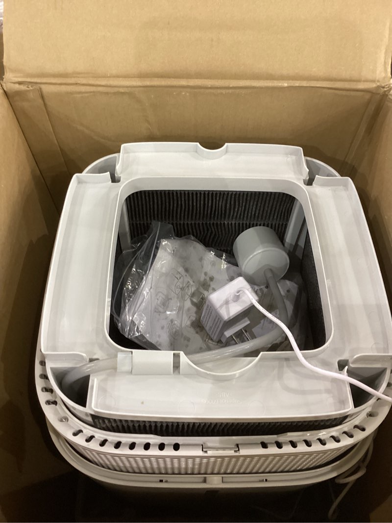 Condition photo showing As Is for LEVOIT Superior 6000S Smart Evaporative Humidifiers for Home Whole House up to 3000ft², 6 Gal, Last 72-Hour, Premium Filter, Dry Mode, Wheels & Water Fill Hose & Foldable Storage - Quiet Sleep Mode Evaporative Humidifier 23L