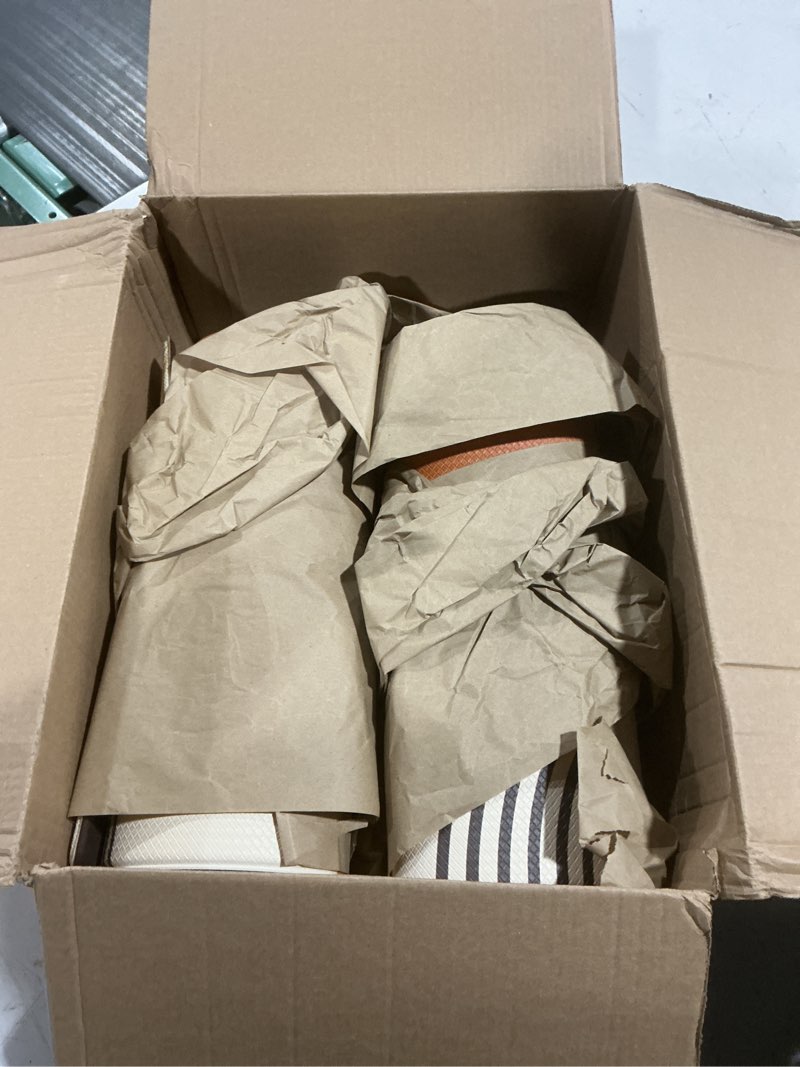 Condition photo showing As Is for kitchen mats for floor 2 pcs, anti fatigue mat set, boho cushioned non slip waterproof kitchen rugs, wipe clean pvc leather runner for sink, laundry, office, kitchen decor 17"x47"+17"x29", brown brown1 17.3 x 47 inch + 17.3 x 29 in