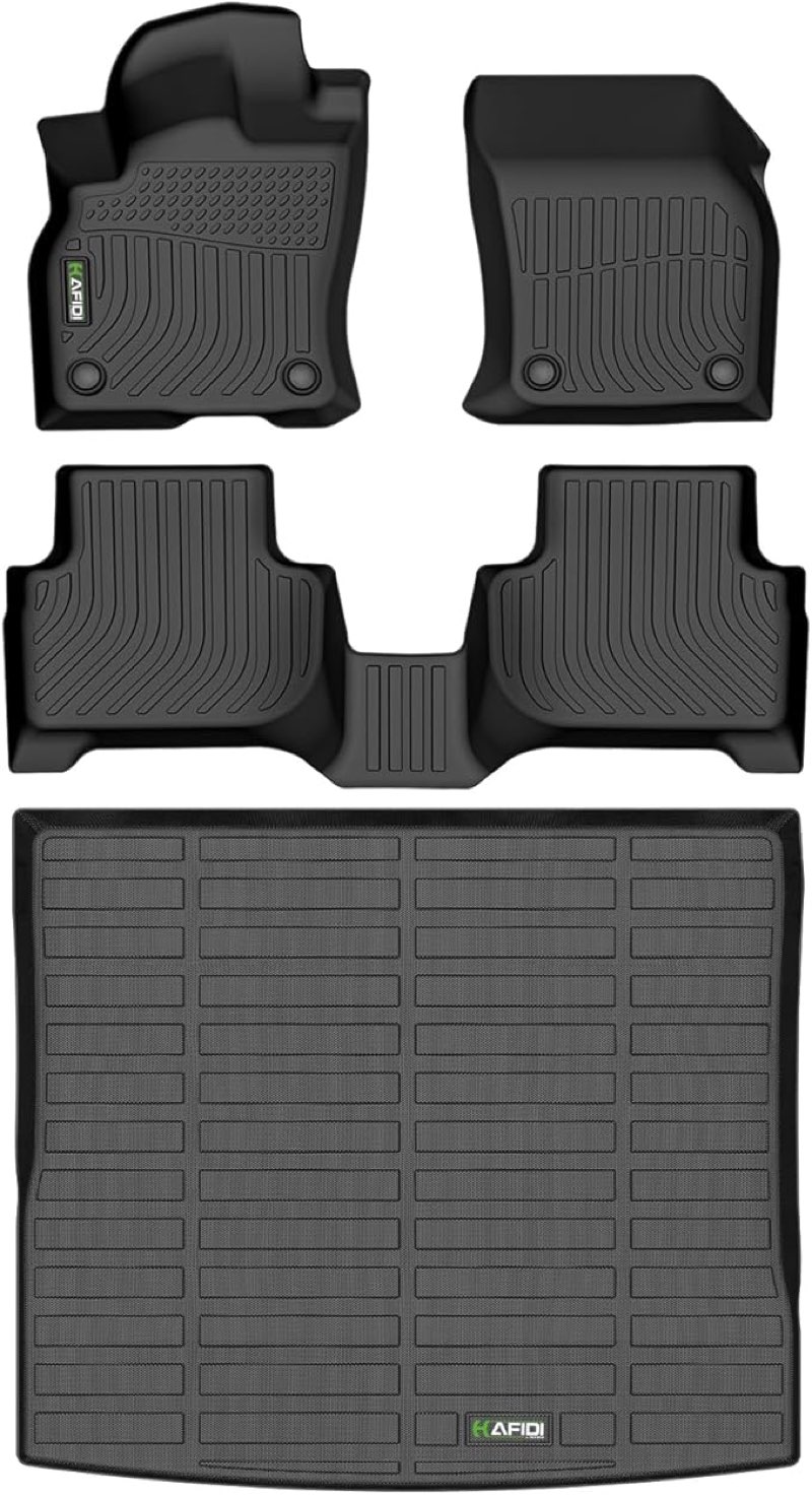 ( incomplete) HAFIDI® Floor Mats & Cargo Liner Set Fit for 2019-2025 Audi Q3 All Weather Protection TPE Anti-Slip Automotive Full Set Floor Liners Custom Accessories - Black