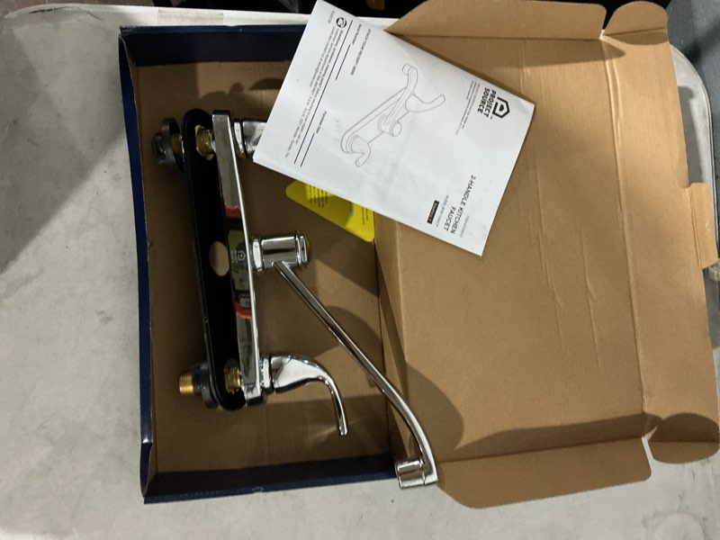 Condition photo showing Good Condition for project source dover chrome double handle deck-mount kitchen faucet