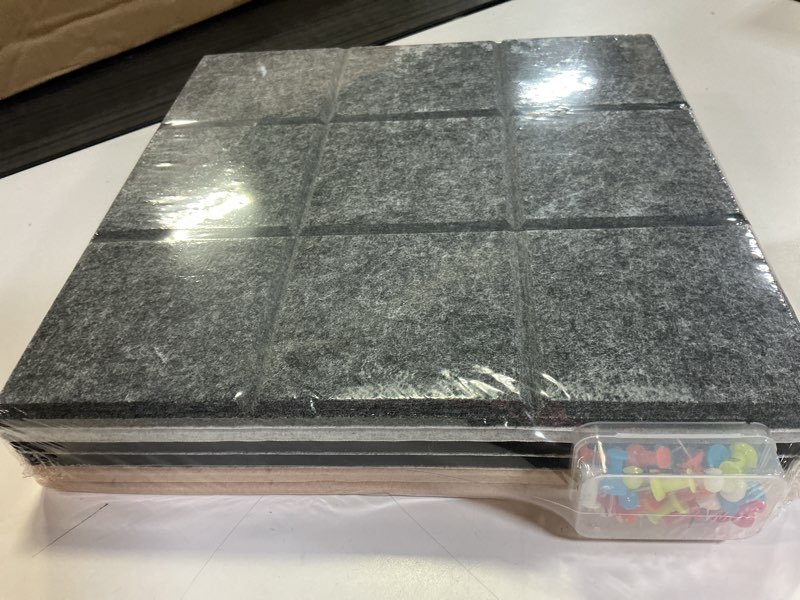 Condition photo showing New/Like New for large hexagon felt cork board tiles, self adhesive diy felt bulletin board pin board with 35 pushpins for office school home wall decor stickers memos photos display(deep purple+pink) #a- deep purple & pink hexagon