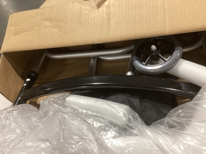 Condition photo showing Good Condition for Dual-Wheel Stand Up Walker with Ball Bearing Wheels & Armrest Pad - Aluminum Standard Walker for Seniors, Height Adjustable Platform Walker with Arm Support, Foldable Design with Storage Bag, Silver Upright Support + Storage Bag 47.5" Height - Double Wheels