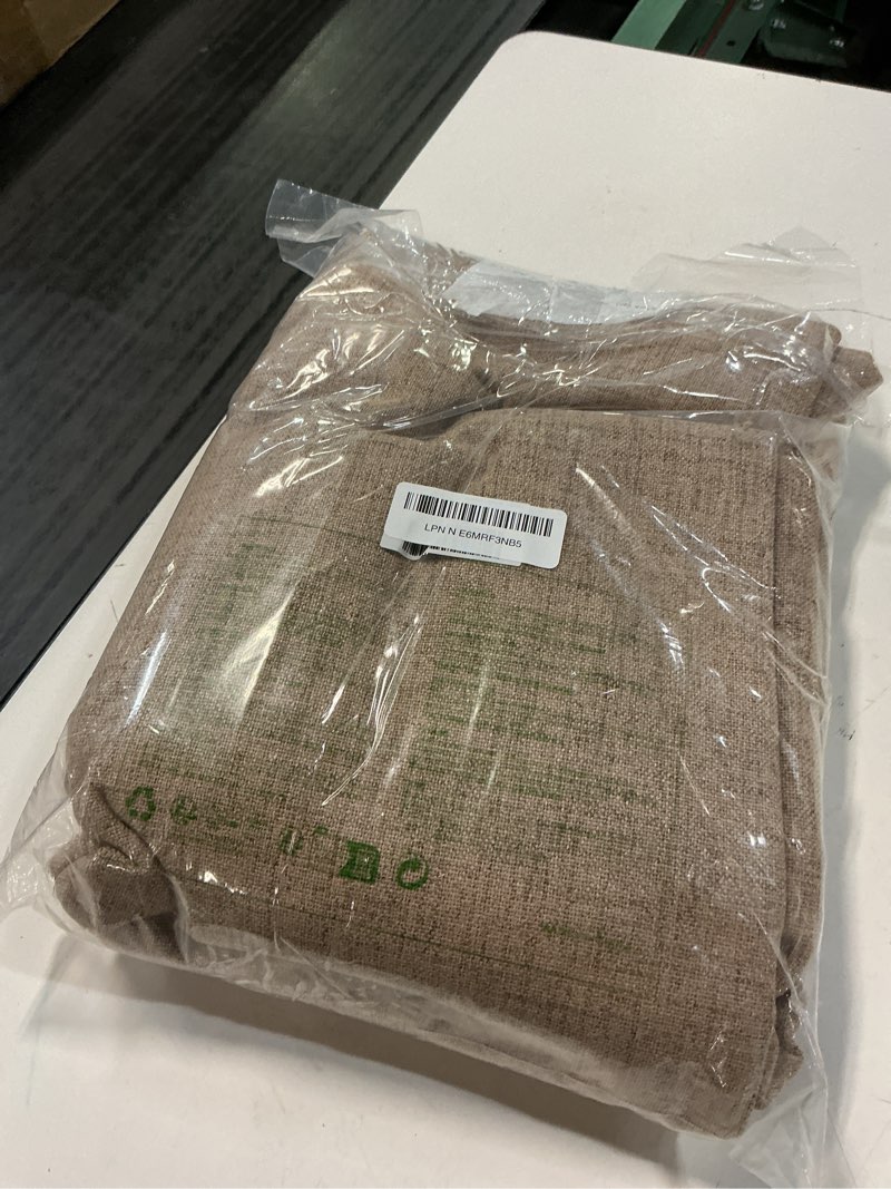 Condition photo showing Good Condition for nicetown burlap vintage open linen weave flax thermal curtains, 100% blackout curtains 84 inches long for dining room, soundproof window treatment drapes for hall room, 52" wide per panel, set of 2 52"w x 84"l (pack of 2) burlap