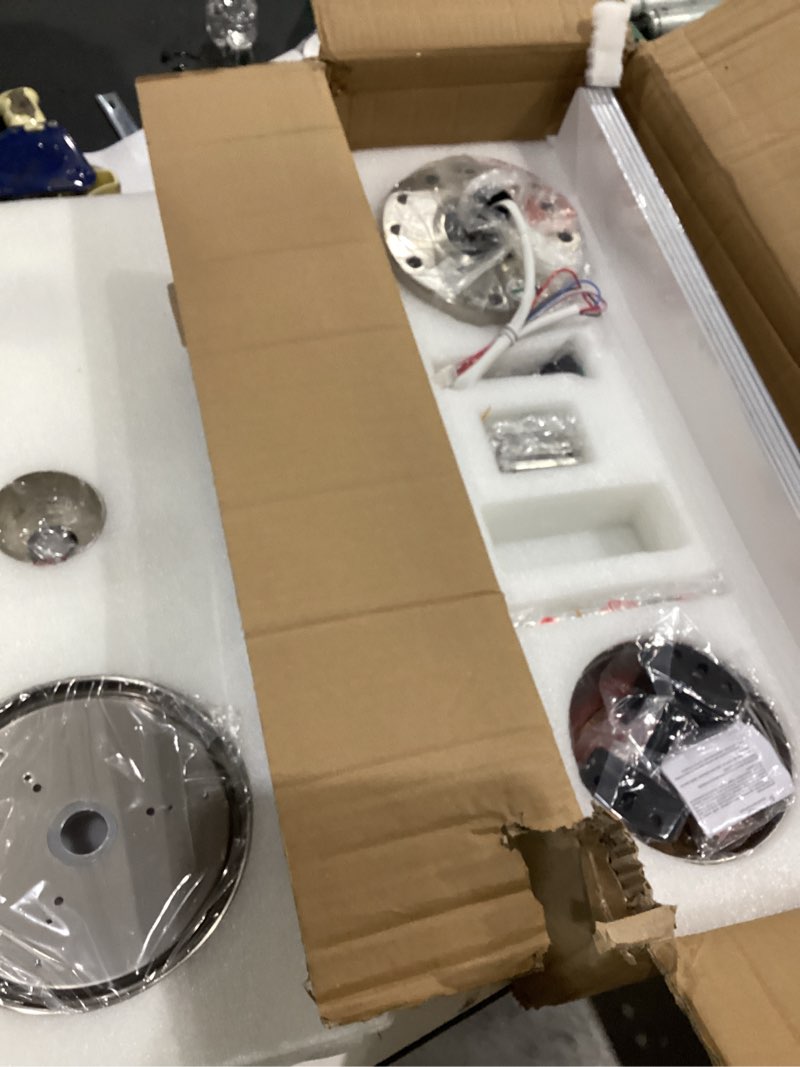Condition photo showing Good Condition for warmiplanet 62 inch indoor ceiling fans with lights and remote control, dc slient motor, dimmable, reversible, timmer, 3 cct, brushed nickel