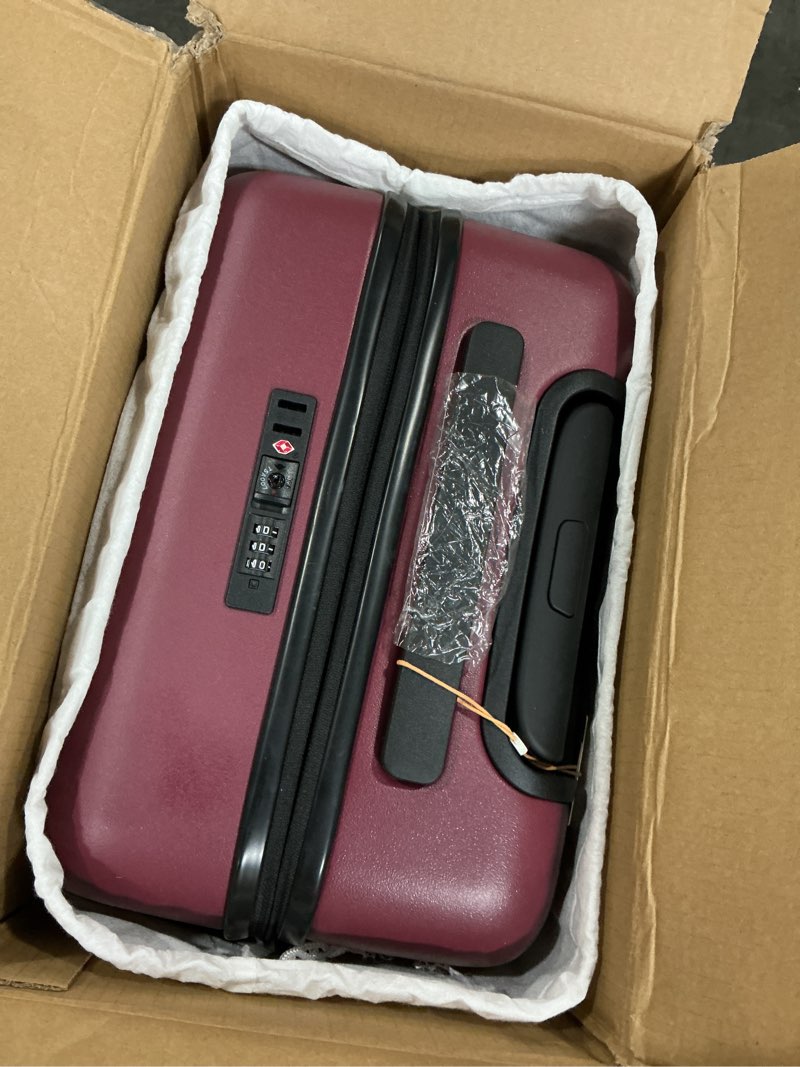 Condition photo showing New/Like New for Expandable Small Carry-On Suitcase, Wine(one size:20 inch)