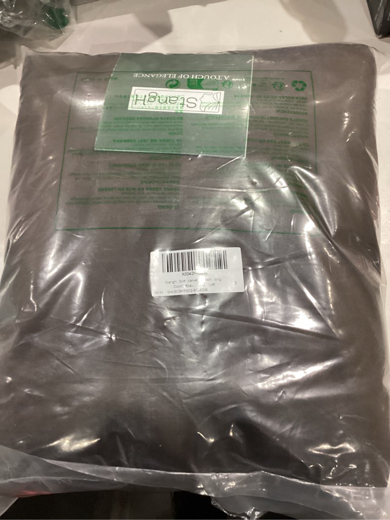 Condition photo showing Good Condition for StangH Soft Velvet Curtains Brown Light Blocking Door Curtains for Kitchen, Solid Luxury Decor Window Drapes Heat & Cold Blocking for Living Room/Sliding Door/Office, W62x L96 62"W x 96"L (Pack of 2) Brown Series - Brown