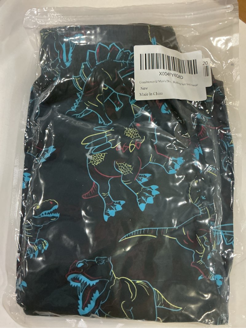 Condition photo showing New/Like New for goodstoworld mens swim trunks with compression liner 9'' inseam quick dry swimsuit shorts m-3xl large hawaiian dinosaurs
