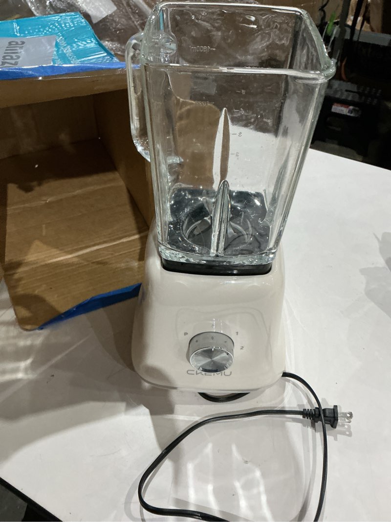 Condition photo showing As Is for incomplete ))))professional smoothie blender, 58 oz glass jar, glass blender with puree and ice crushing functions, 750 watts