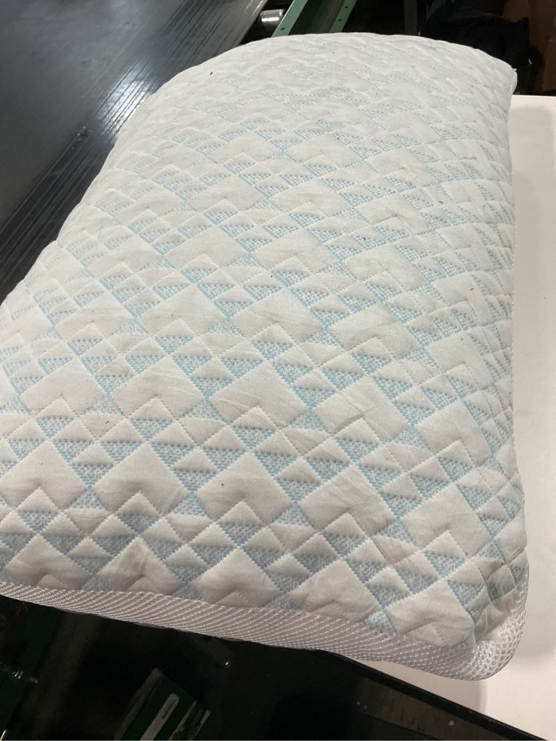 Condition photo showing As Is for 1 pcs Shredded Memory Foam Cooling Soft Bamboo Viscose Pillows Queen Size Set of 2, Adjustable Hypoallergenic Hotel Quality Bed Pillows for Side, Back and Stomach Sleeper, Oeko-TEX Certified 2 - Queen