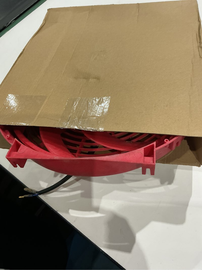 Condition photo showing As Is for jdmspeed new 14" inch universal slim fan push pull electric radiator cooling 12v red kit 14 inch red