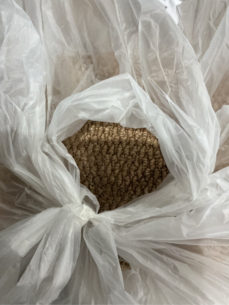 Condition photo showing Good Condition for washable faux sisal rug, 5x7 firm textured woven mat, indoor-outdoor non-slip easy-clean area rug, solid modern carpet for living room, bedroom, kitchen, entryway, patio, brown brown 5x7
