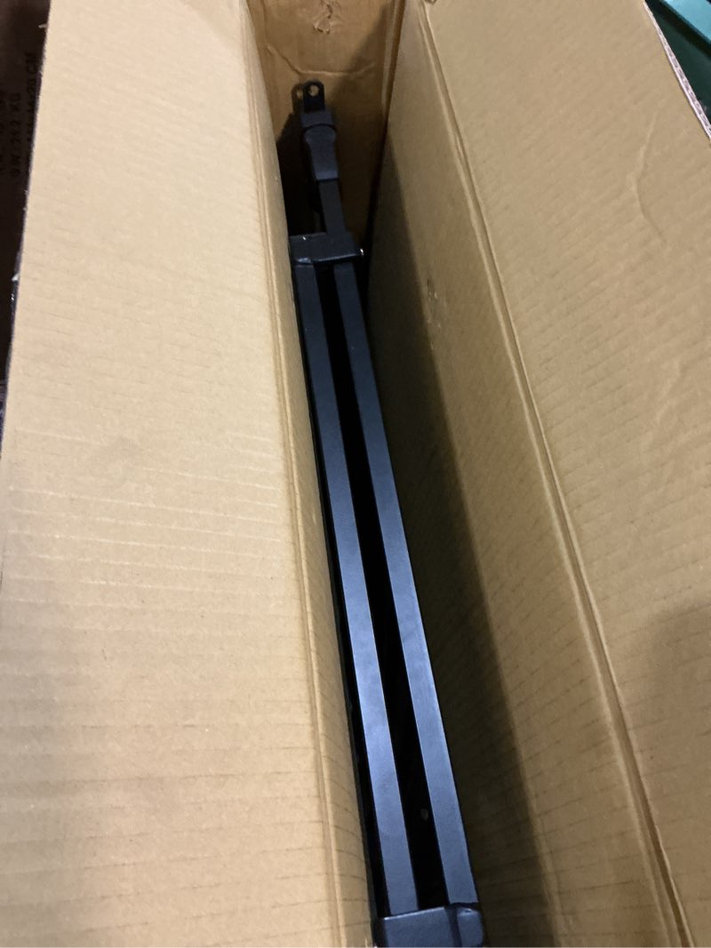 Condition photo showing As Is for babelio 29.7-46.5" no bottom bar baby/dog gate for stairs, house and doorways, auto close safety pet gates with large walk thru door, hardware mount, black boundless - black 29.7-46.5"w x 28"h