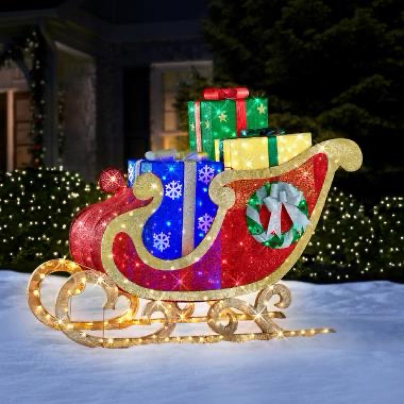 the 8' christmas spirit twinkling sleigh