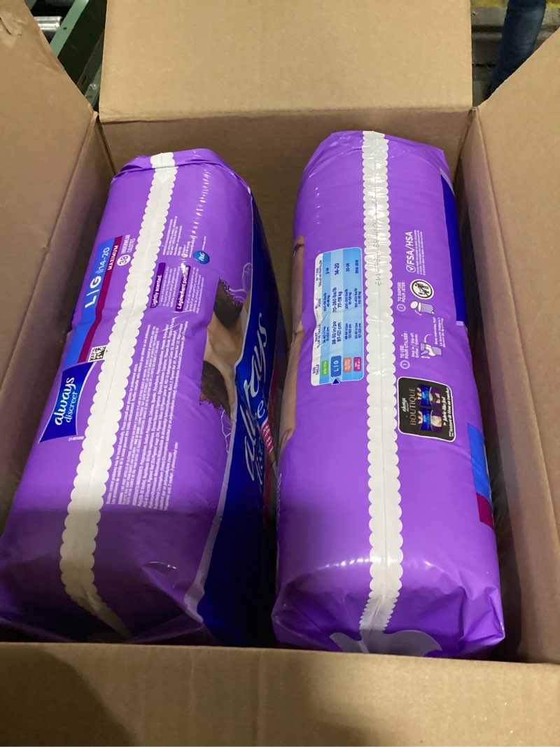 Condition photo showing New/Like New for Always Discreet Adult Diapers for Women, Incontinence Underwear, Drier Than Depends, Postpartum Esse