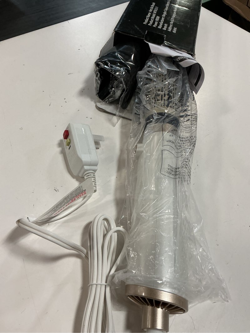Condition photo showing Good Condition for rotating hair dryer brush, 3-in-1 detachable round hot air spining brush set with 2 brushes (2" & 1.5"), negative ionic blow volumizer, 2 speeds rotating hot air brush for curl,straight,dry white