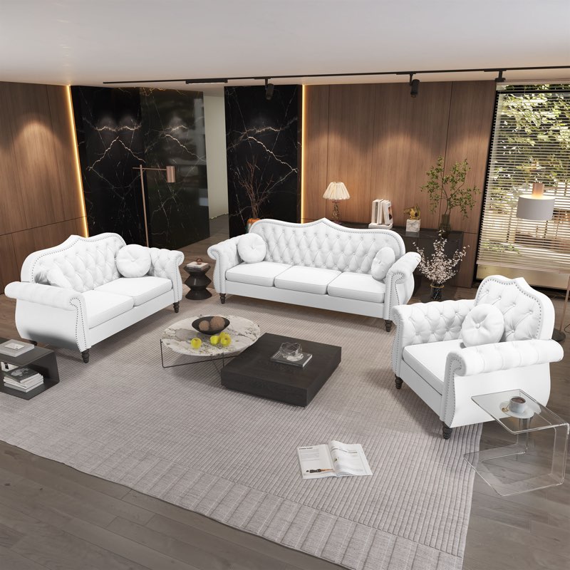 (Incomplete armchair only)Cayleigh 3-Piece Living Room Set by Alcott Hill - Velvet Armchair, Loveseat & Sofa
