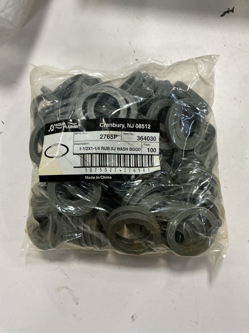 Condition photo showing New/Like New for aqua plumb replacement water heater connector washer 1-1/2x1-1/4 (pack of 100)