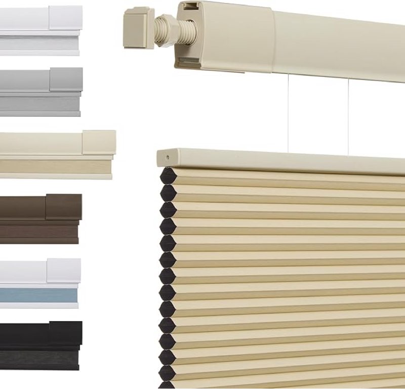 Tonature No Drill Cellular Shades for Indoor Windows, Thermal Insulating & Noise Reducing Honeycomb 