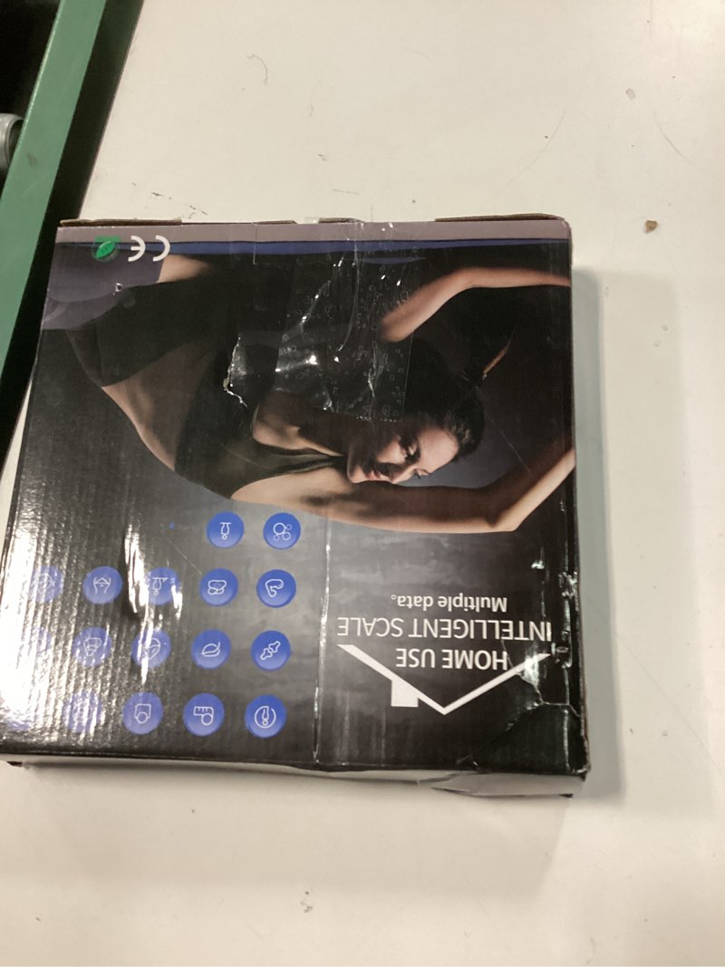 Condition photo showing New/Like New for smart body weight scale, digital bathroom scale, measures bmi and body composition, equipped with a smartphone app, maximum weight capacity 400 lbs/180 kg. black 2