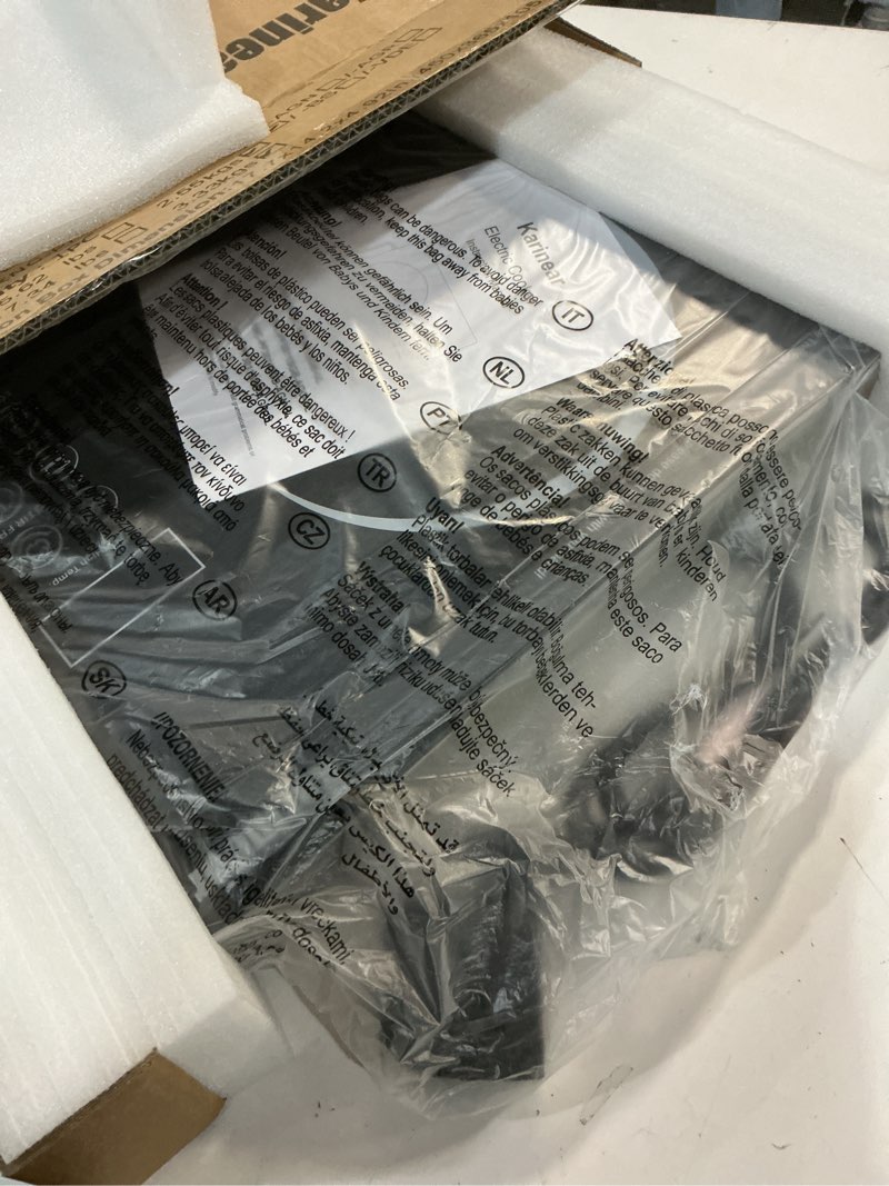 Condition photo showing Good Condition for karinear portable electric stove 110v, 1800w electric hot plate with handle, knob control single burner electri cooktop, ceramic infrared countertop burner, timer, safety lock(black) 14 inch black
