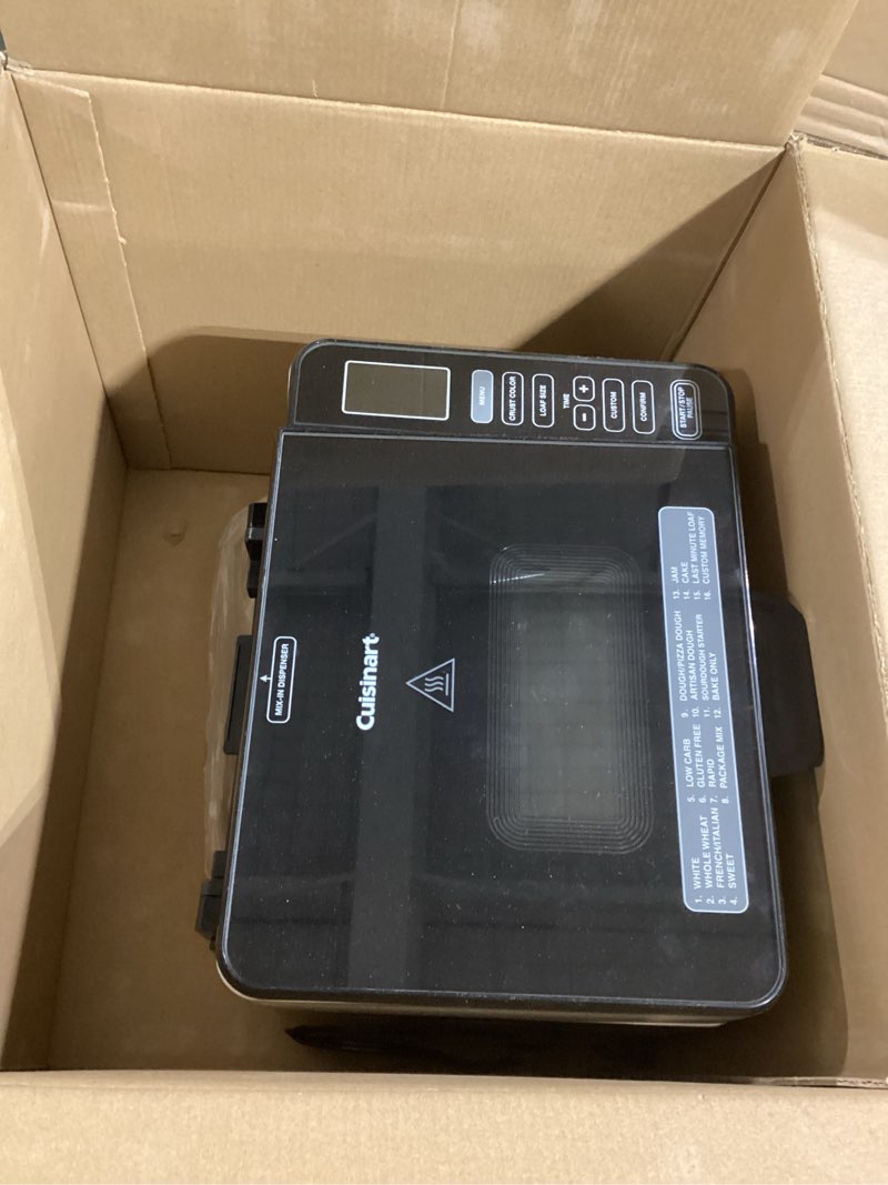 Condition photo showing As Is for Cuisinart Bread Maker Machine, Stainless Steel Convection Bread Machine with 16 Menu Options, 3 Loaf