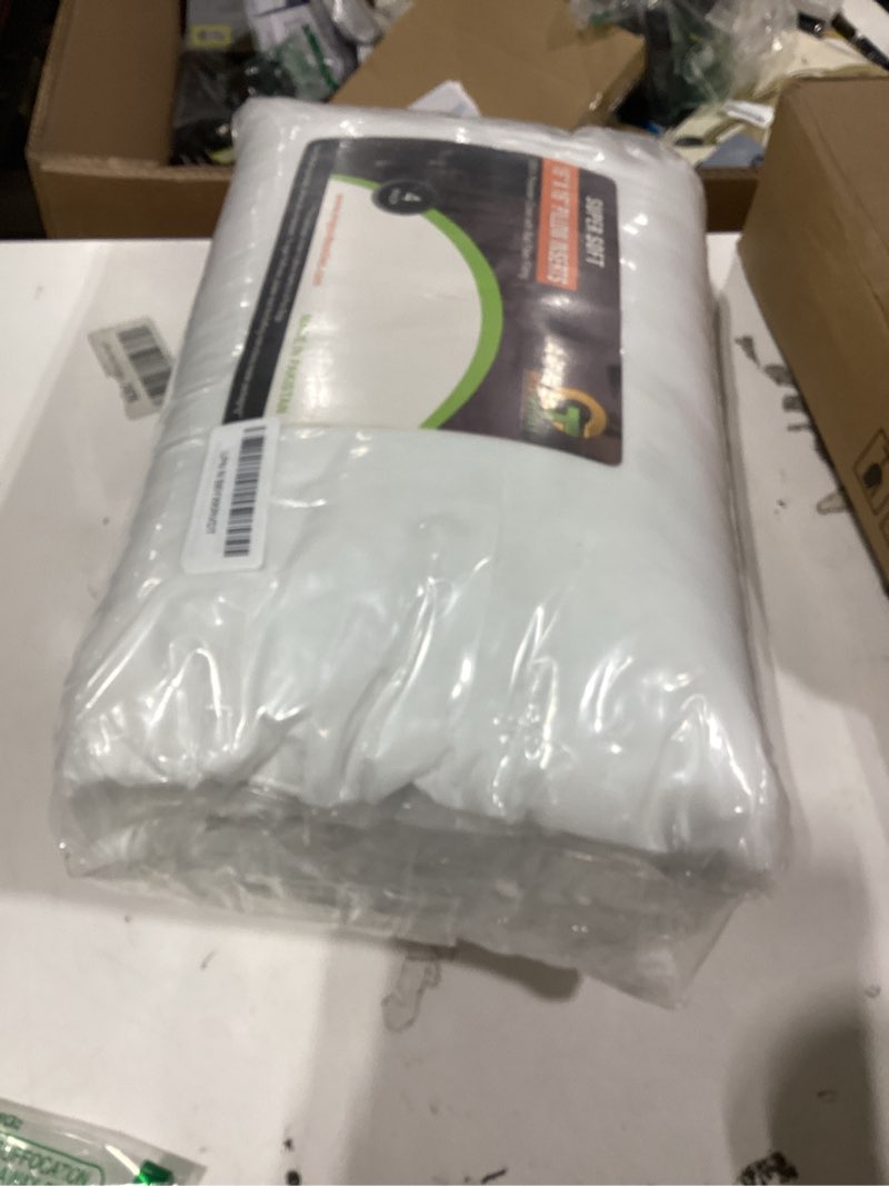 Condition photo showing New/Like New for gold textiles white throw pillows insert (pack of 4) - 16 x 16 inches polyester sham stuffer throw pillow - lightweight square indoor decorative pillows - bed and cushion couch pillows 4 16 x 16
