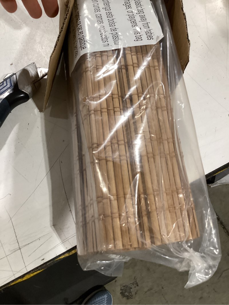 Condition photo showing Good Condition for lazblinds no tools no drill cordless bamboo roman shades, light filtering window treatment, roll up bamboo blinds for window 22'' w x 64'' h, brown brown206 22'' w x 64'' h