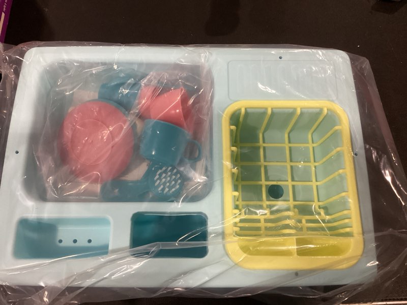Condition photo showing New/Like New for CUTE STONE Color Changing Kitchen Sink Toys, Children Electric Dishwasher Playing Toy with Running Water, Upgraded Faucet, Automatic Water Cycle System Play House Pretend Role Play Toys for Boys Girls play sink