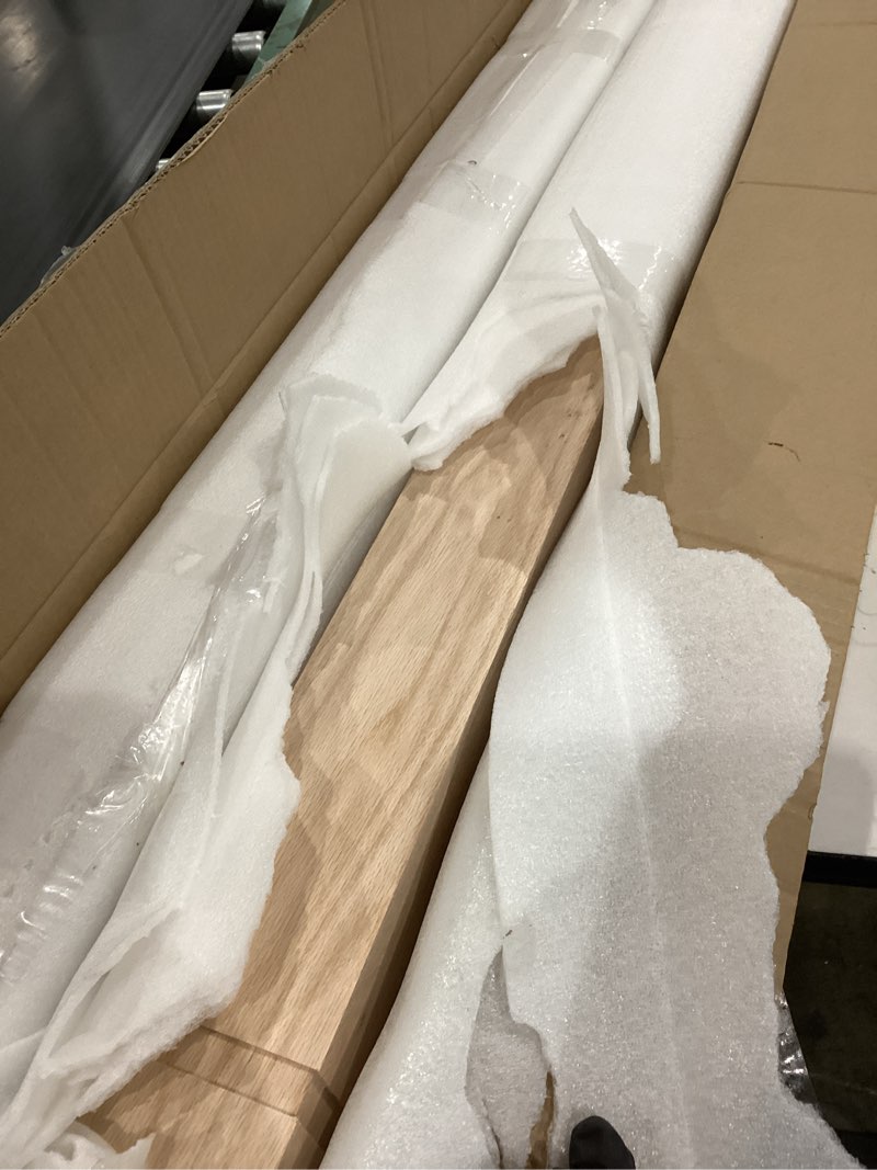 Condition photo showing Good Condition for 2 pcs 3.5 x 48 inch solid red oak stair newel post with a single groove notched wood balusters for staircase interior railing newels for stair handrails 2 red oak