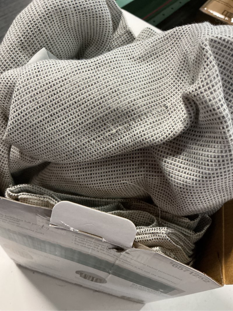 Condition photo showing As Is for Similar  Origin 21 84-in GRAY Blackout Interlined Back tab Curtain panel pair