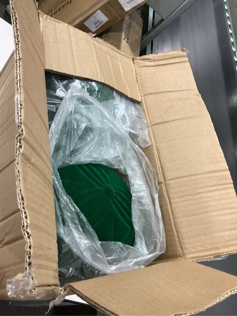 Condition photo showing Good Condition for Lanpn 4 Pcs 8" Large Christmas Ornaments, Oversized Velvet Xmas Tree Ball, Big Flocked Christmas Tree Ornament, Shatterproof Plastic Balls for Yard Lawn Holiday Hanging Decor, Dark Green Dark Green 8"/ 4 pcs