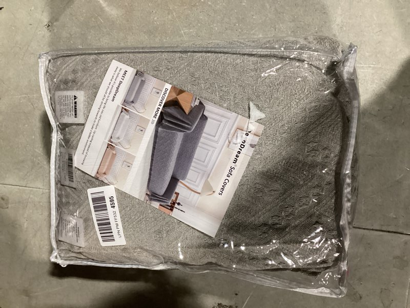 Condition photo showing Good Condition for Deep Dream Sectional Couch Covers, 2 Pieces Sectional Sofa Cover, L Shaped Couch Covers, Couch Cover for Sectional Sofa (X-Large, 63" x 110" + 71" x 118, Light Grey) X-Large Light Grey