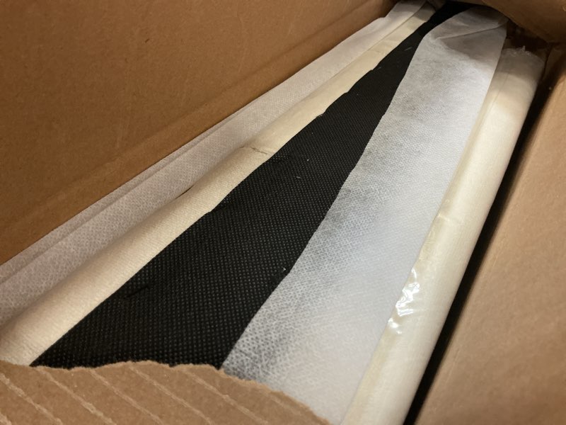 Condition photo showing Good Condition for (similar) yaheetech queen platform bed frame with fabric headboard, winged edge design/non-slip & noise-free/wooden slat support/no box spring needed/easy assembly