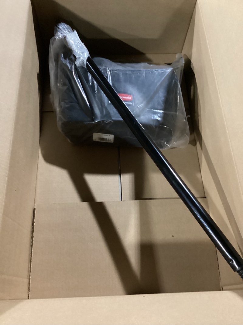 Condition photo showing Good Condition for Rubbermaid Commercial Products Dustpan with Long Handle Plastic Black Compatible with Any Broom for Lobby/Restaurant/Office/Home/Dog Pooper Scooper 12.50" Wide