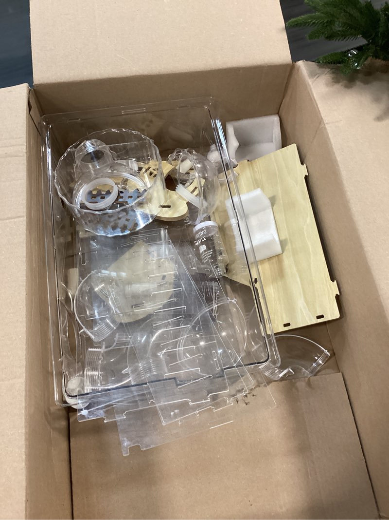 Condition photo showing As Is for 8 in 1 Acrylic Hamster Cage with all accessories,2-Layer Hamster House with full transparent Viewing,Top Open Mouse Cage for Pet Mice,large Hamster Habitat for Dwarf Hamster,Gerbils; 18"x11"x13.4" Transparent cage