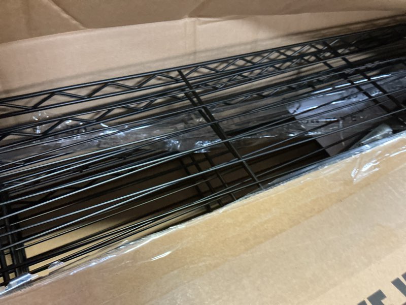 Condition photo showing Good Condition for bestoffice | 5-tier wire storage shelves with wheels | 14x30x60 | black | adjustable racks | heavy-duty metal shelf, holds upto 220 lbs | no-tool assembly | ideal for home & garage shelving black 14"d x 30"w x 60"h
