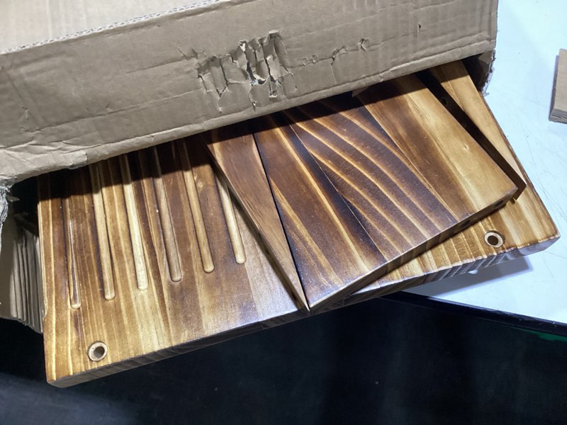 Condition photo showing Good Condition for Wooden Threshold Ramp for Home Steps, 8" Rise Doorway Ramp with Non-Slip Grooves, Door Ramp for Wheelchair/Walker/Cart/Scooter, (31.4 W*8.0" H, Solid Pine Wood, 600LBS Capacity) 8Inch Height