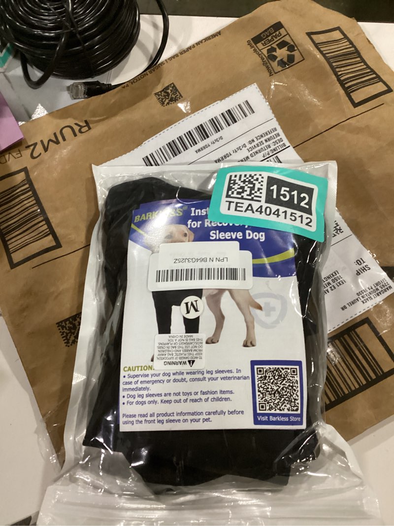 Condition photo showing New/Like New for BARKLESS Dog Surgery Recovery Suit for Front Leg, Breathable & Soft Dog Long Front Leg Sleeve Shirt to Stop Licking, Adjustable|Comfortable Male Female Wound Cover, Pet Cone Alternative (Black, M) Black M