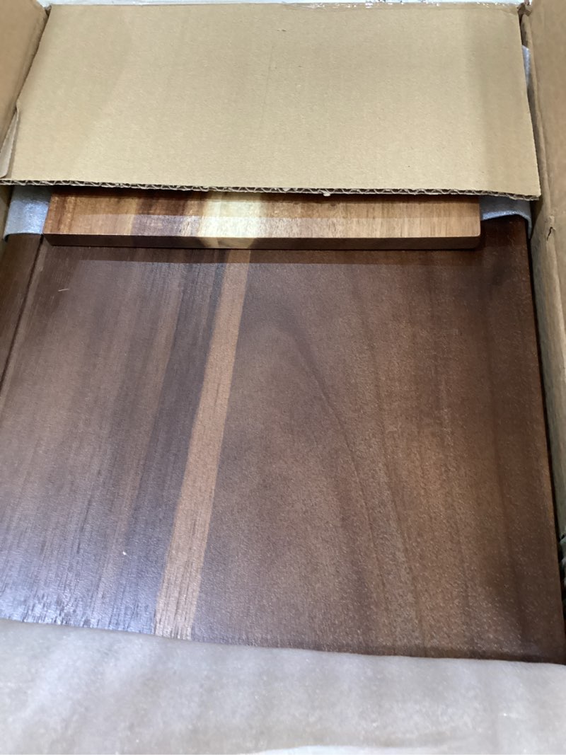 Condition photo showing New/Like New for book shaped cutting board set with stand, 3pcs 100% acacia book cutting boards, library chopping board set for kitchen, juice groove, three categories of tags, gift for book lovers