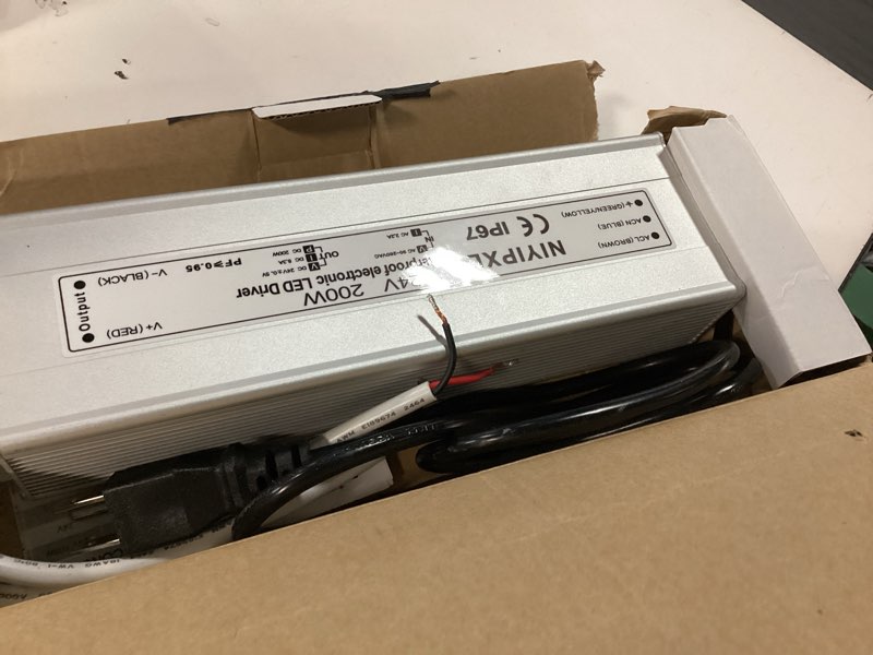 Condition photo showing Good Condition for LED Driver 200 Watts 24V DC Low Voltage Transformer? Waterproof IP67 LED Power Supply, Adapter with 3-Prong Plug 3.3 Feet Cable for Any 24V DC led Lights, Computer Project, Outdoor Light 200W-24V