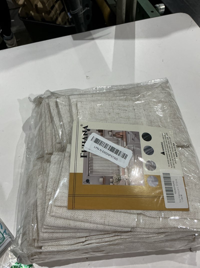 Condition photo showing Good Condition for linen kitchen curtains,45 inch length light filtering sheer short cafe window curtains tier,pinch pleated small kitchen drapes for windows,2 panels,(36" w x 45" l natural) 36"w x 45"l (pack of 2) natural