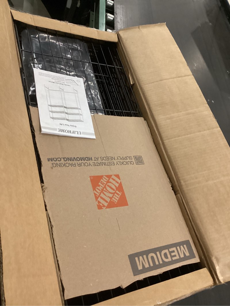 Condition photo showing Good Condition for U15 Over Washer and Dryer Storage Shelves, Laundry Above Washer Dryer Storage Rack Space Saver, 6-Tier Wire Shelf with 4 Hooks for Organization, 63.4"W x 17.3"D x 76.4"H, Holds 568lbs, Black