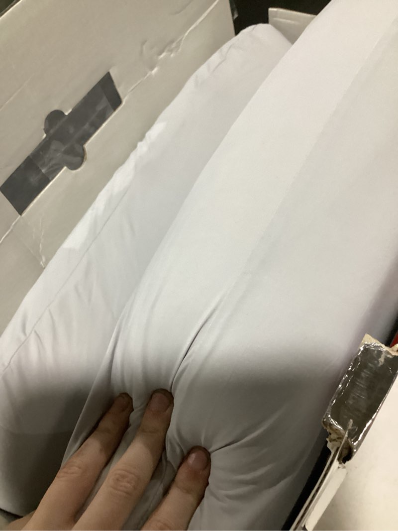 Condition photo showing Good Condition for memory foam pillows for sleeping, cooling bed pillow for neck pain relief, queen size contour design for side back stomach sleepers with travel pouch - frim but soft (4 inches) gray
