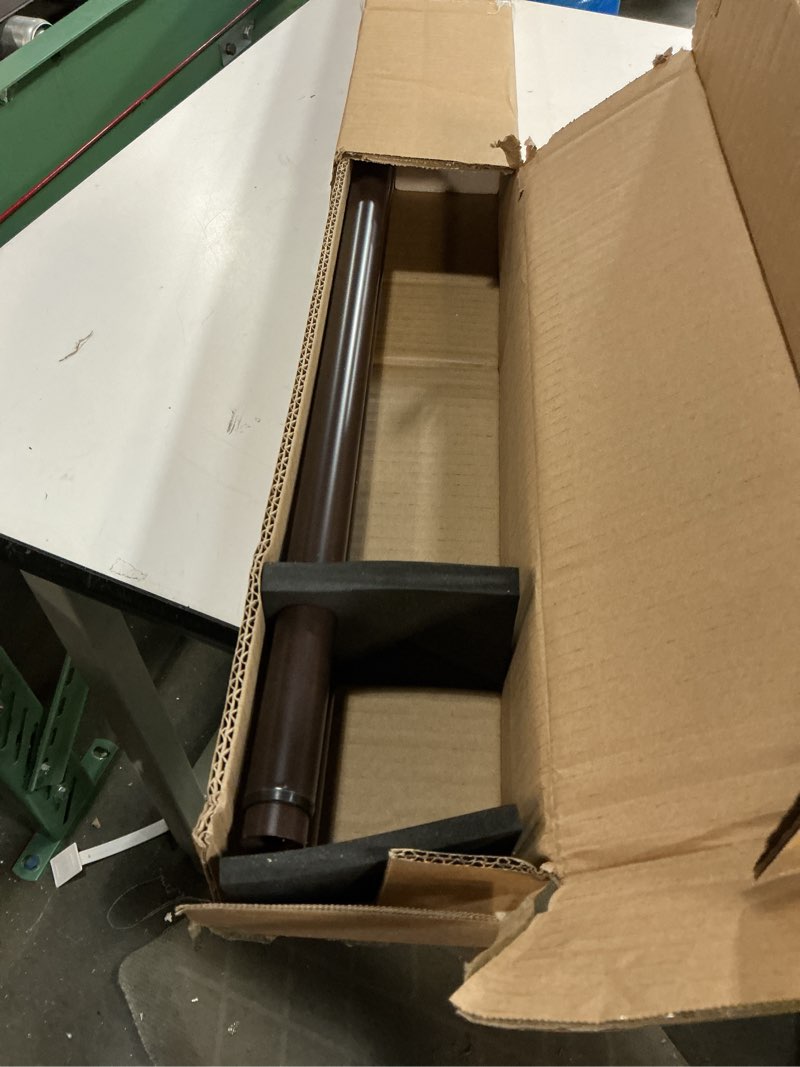 Condition photo showing Good Condition for 72-144 inches curtain rods for window, vimayta 1 inch diameter drapery rod with resin finials, ideal adjustable heavy duty single curtains rod for bedroom, living room decoration, matte brown matte brown 72"-144"